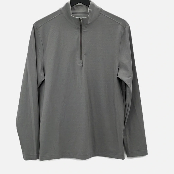 14th & Union Performance 1/4 Zip Trim Fit Pullover in Grey Pearl - NWOT - Small - Picture 1 of 6